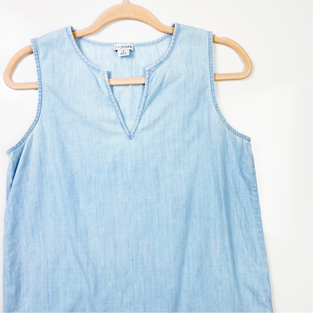 J. Crew Factory Light Blue Sleeveless Scallop Hem Top - Picture 5 of 11
